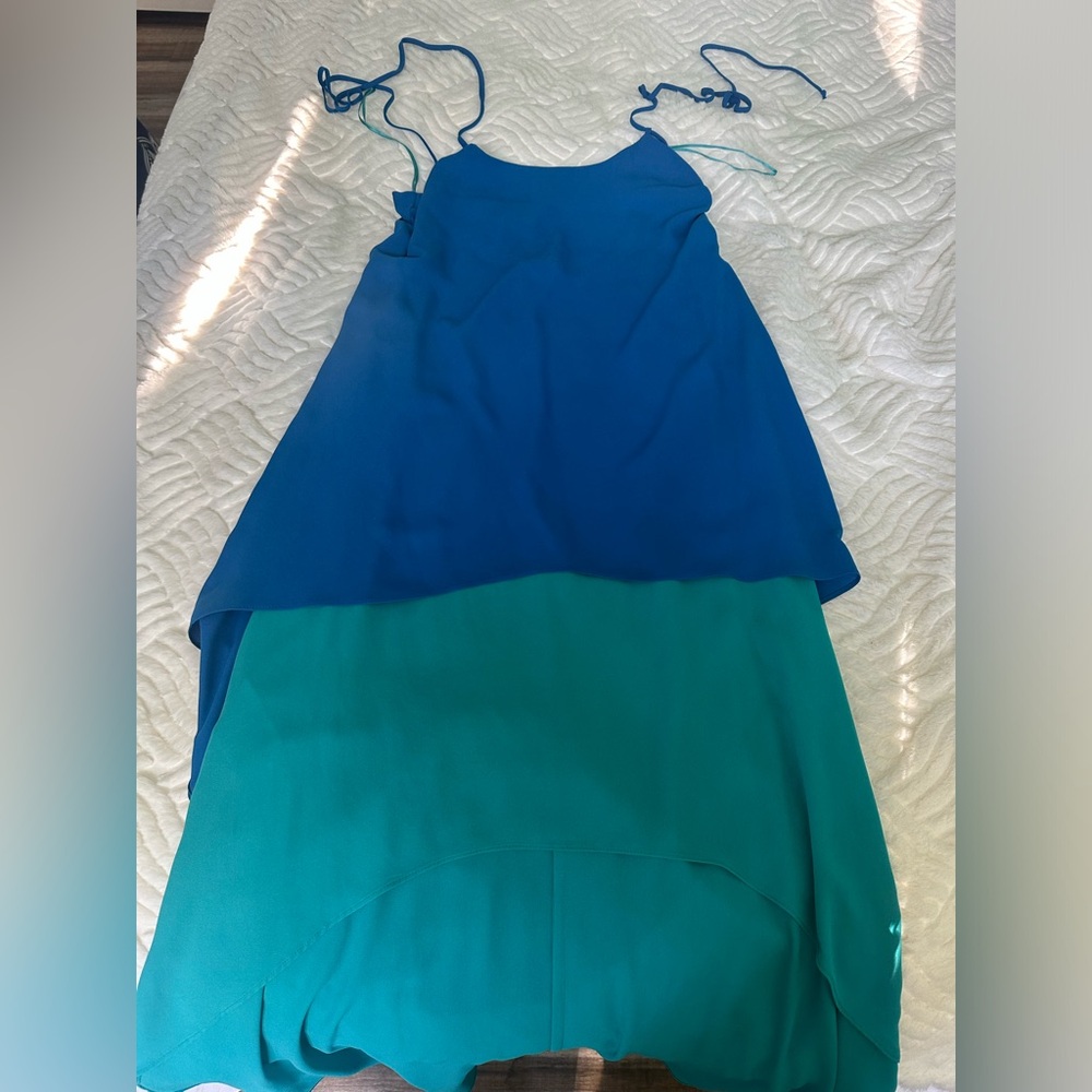 Blue and Green Layered Dress